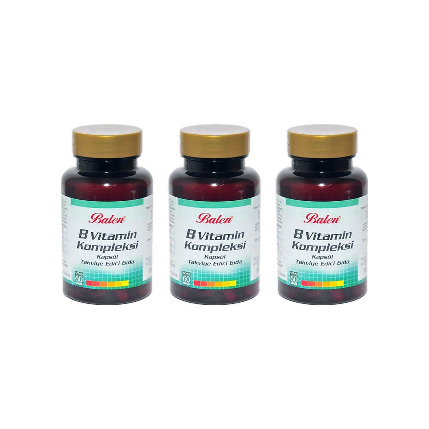 Витамин B Balen 425 мг, 3 упаковки по 60 капсул витамин c grassberg 500 мг в капсулах 60 шт