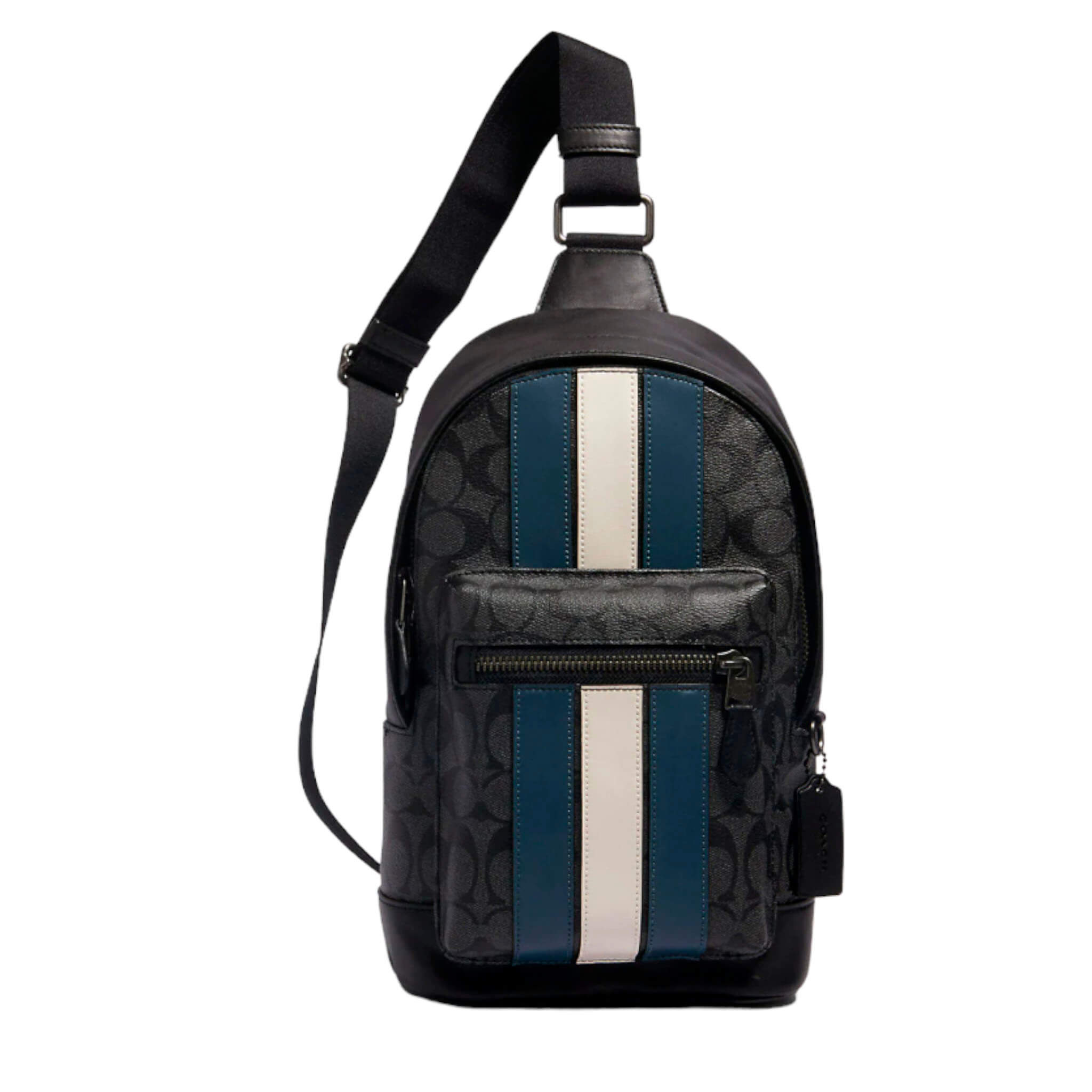 Сумка Coach West Pack In With Varsity Stripe, серый - фото