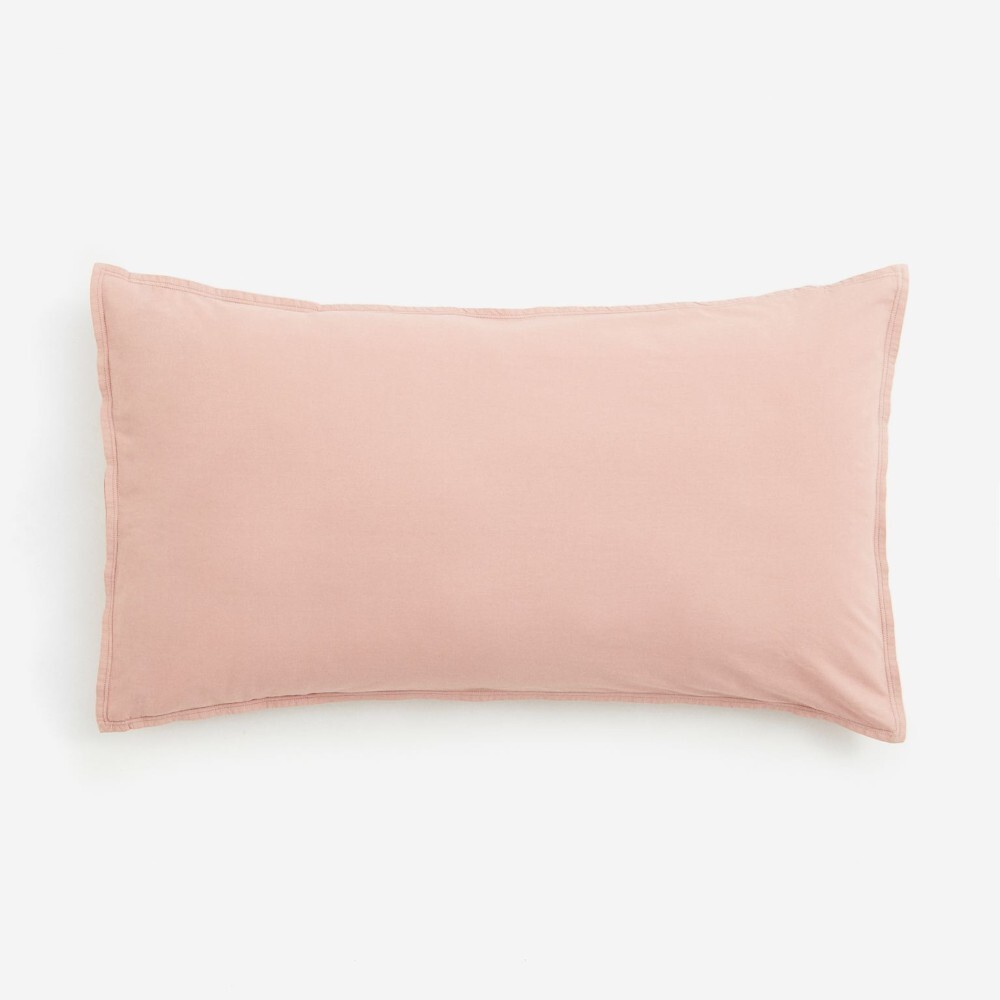 

Наволочка H&M Home Washed Cotton, розовый