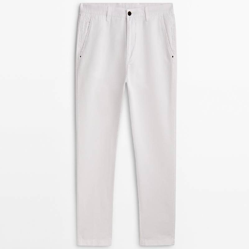 

Брюки Massimo Dutti Linen Blend Tapered, белый