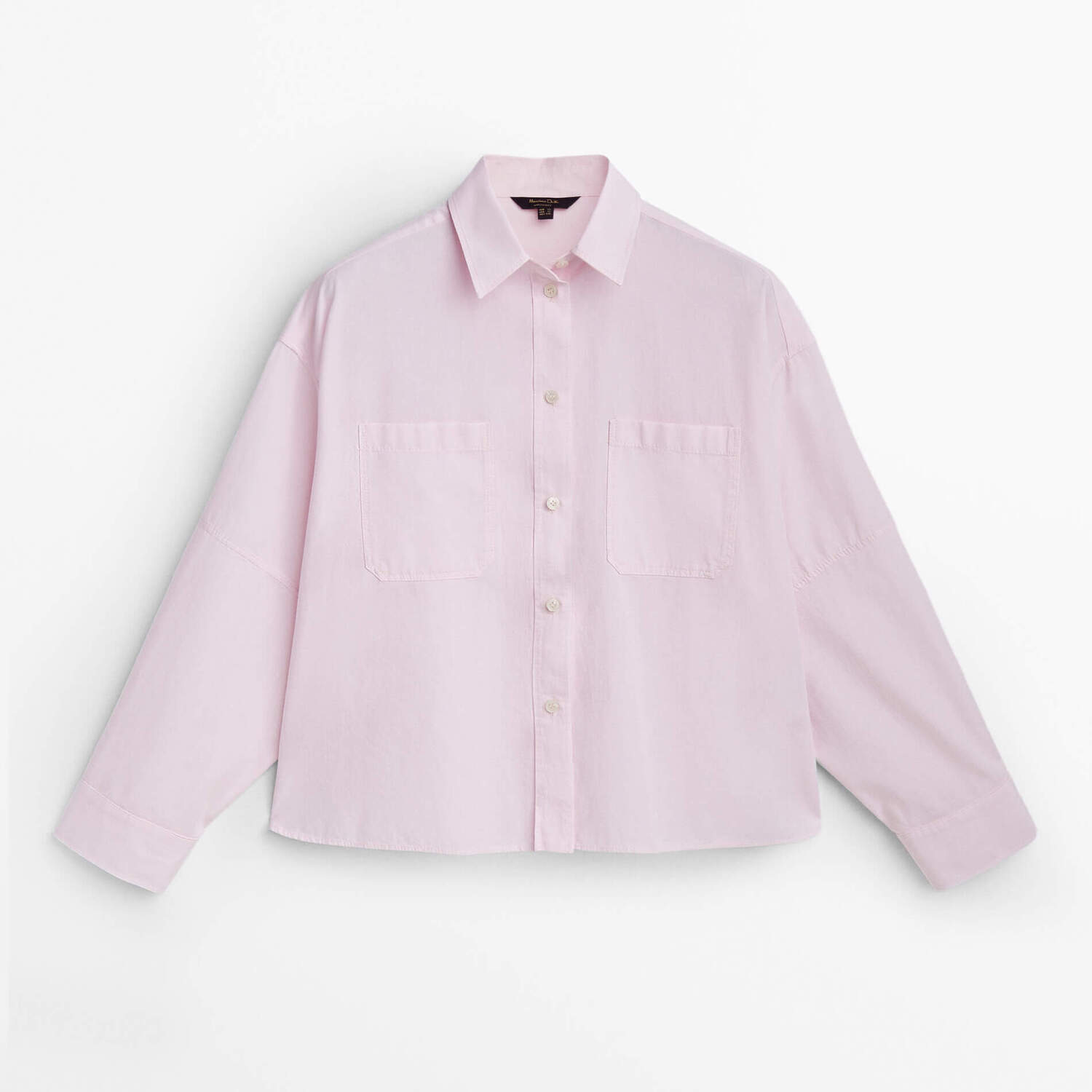 

Рубашка Massimo Dutti Cotton Chambray With Pockets, розовый