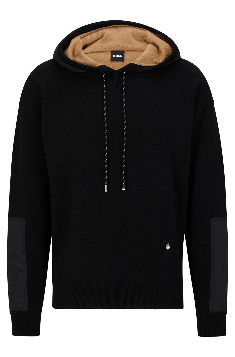

Толстовка Hugo Boss Signature-stripe In Virgin Wool And Cotton, черный