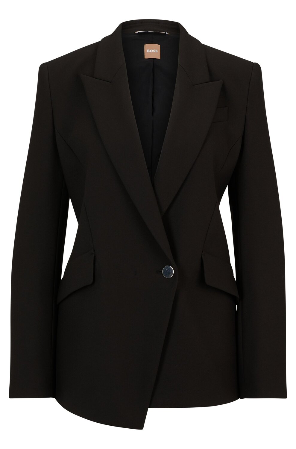 

Пиджак Boss Regular-fit In Stretch Fabric With Asymmetric Front, черный