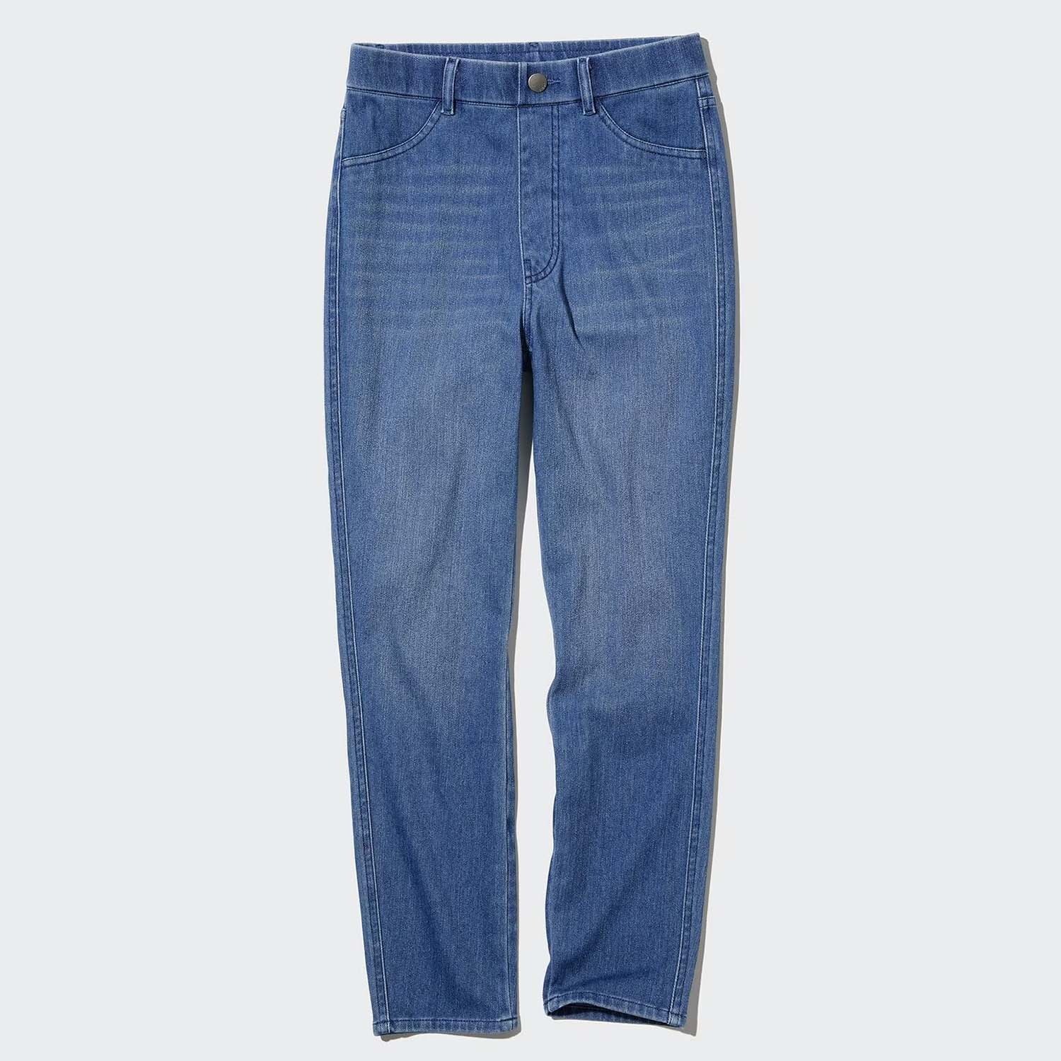 

Леггинсы Uniqlo Ultra Stretch High Rise Cropped, голубой