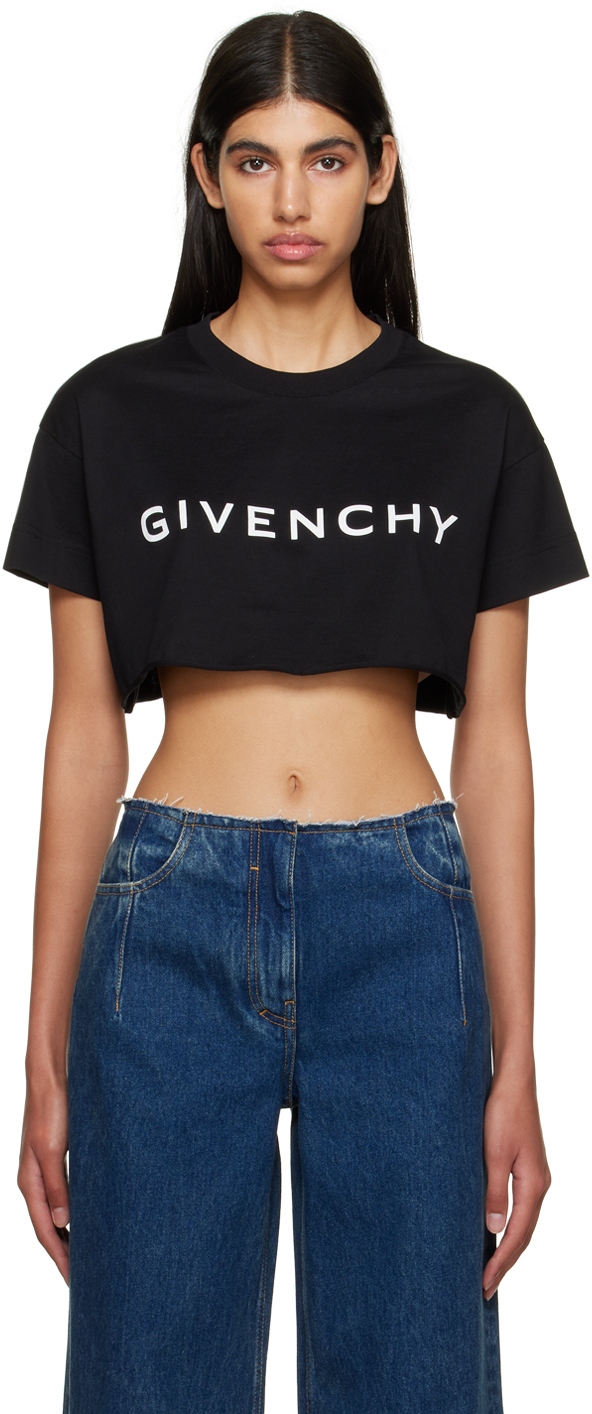

Черная укороченная футболка Givenchy, Черный