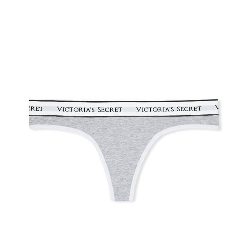 

Трусики-стринги Victoria's Secret Logo Cotton, серый