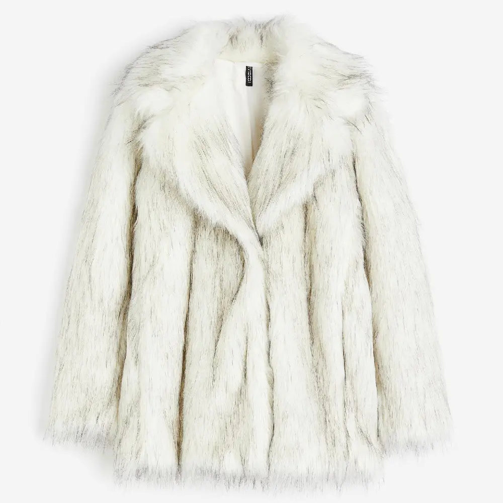 

Пальто H&M Fluffy, белый