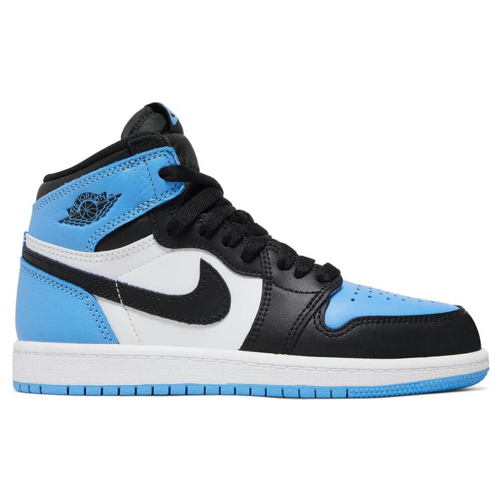 Кроссовки Nike Air Jordan 1 Retro High OG PS UNC Toe, белый/черный/голубой кроссовки air jordan air jordan 1 retro high og ps unc toe синий