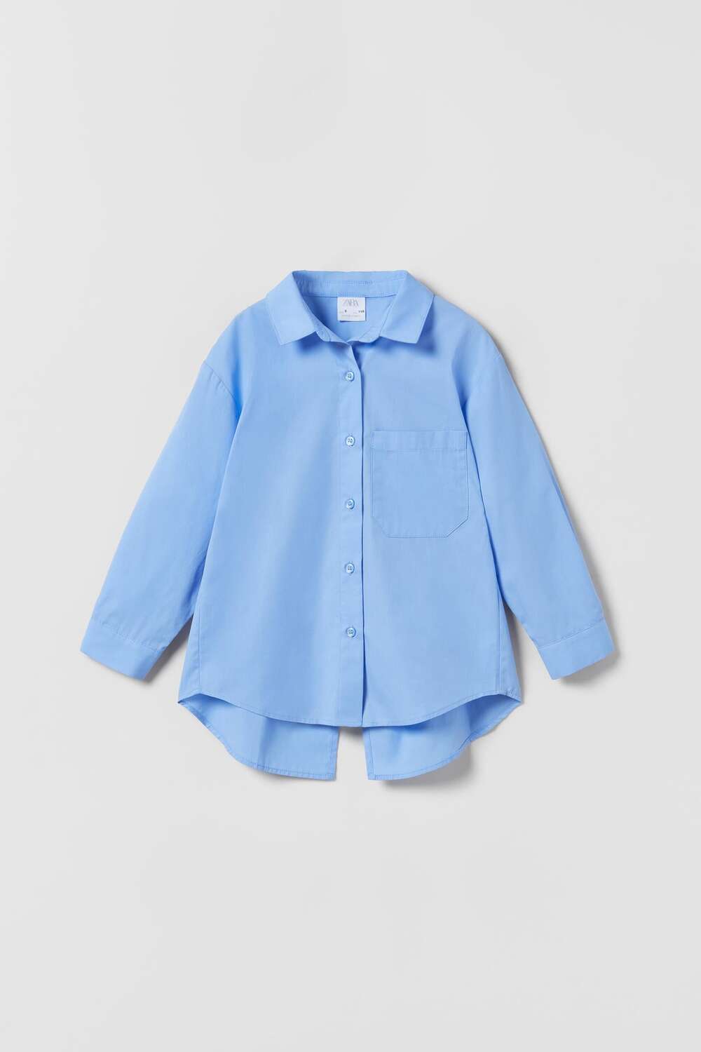 

Рубашка из поплина с вырезом на спине ZARA, синий