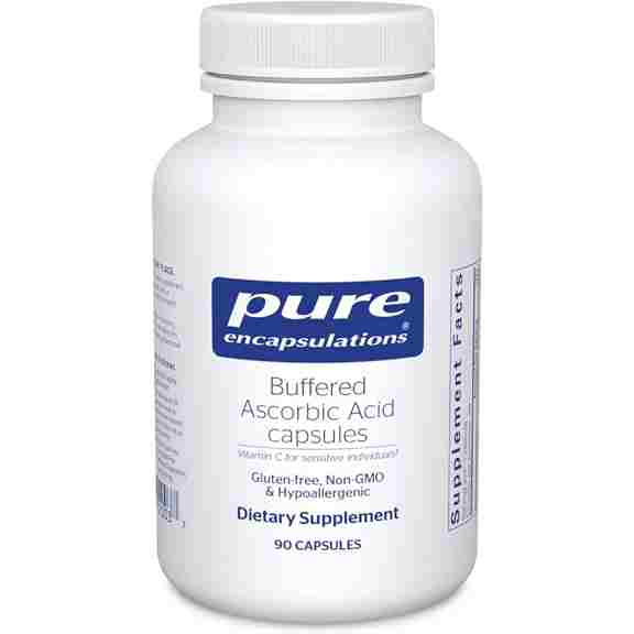 цена Витамин С Pure Encapsulations Buffered Ascorbic Acid, 90 капсул