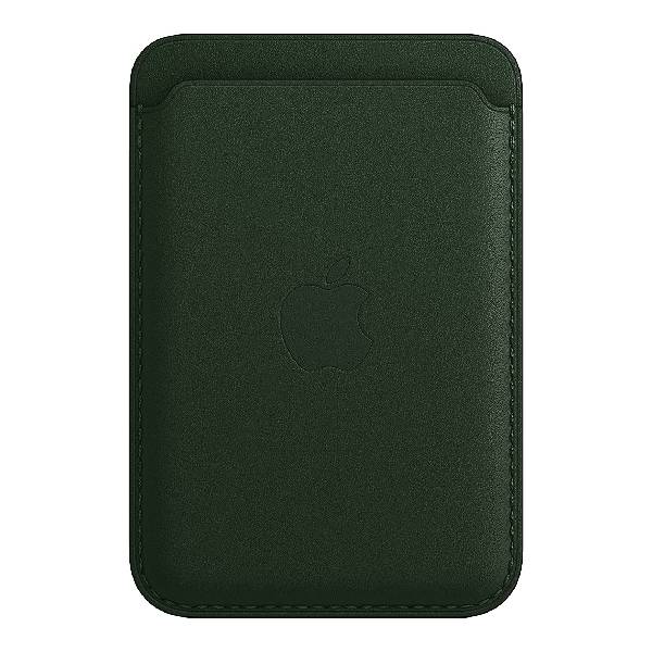 Iphone 13 leather case green sequoia