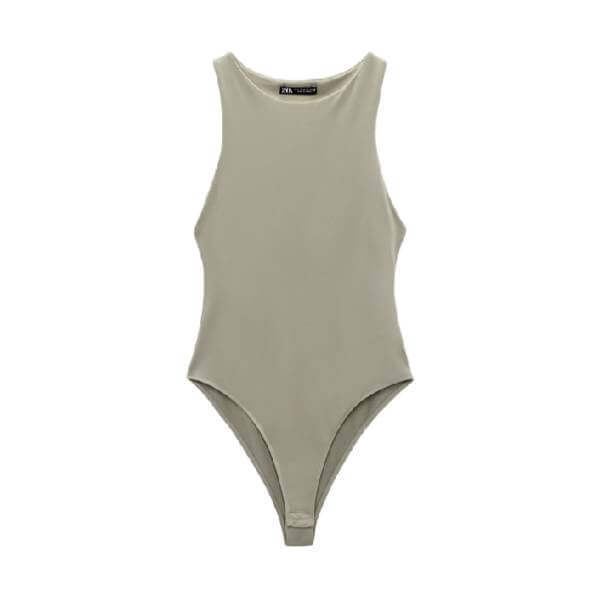 

Боди Zara Halter Neck, светлый хаки