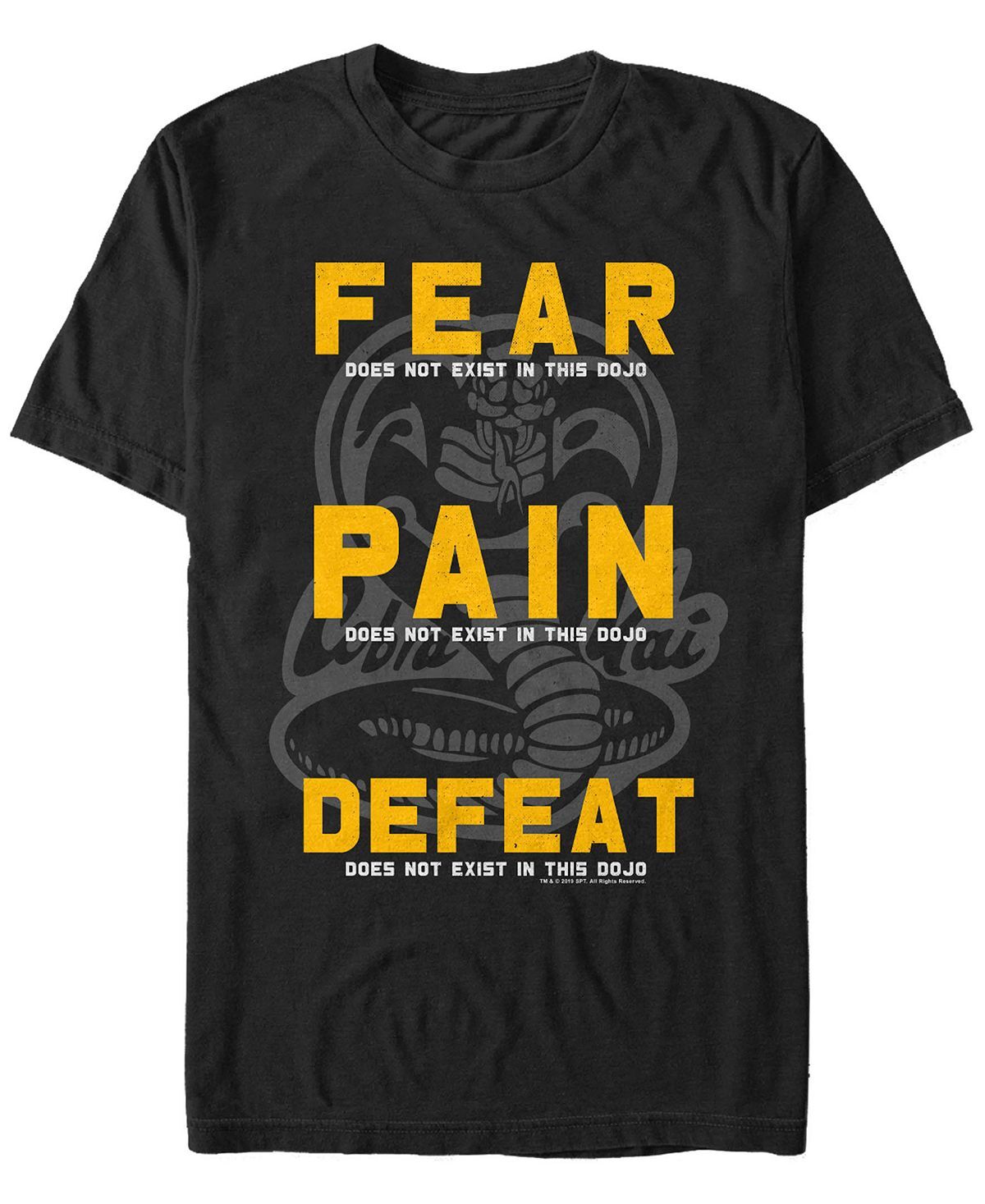 

Мужская футболка с коротким рукавом fear pain defeat motto Fifth Sun, черный