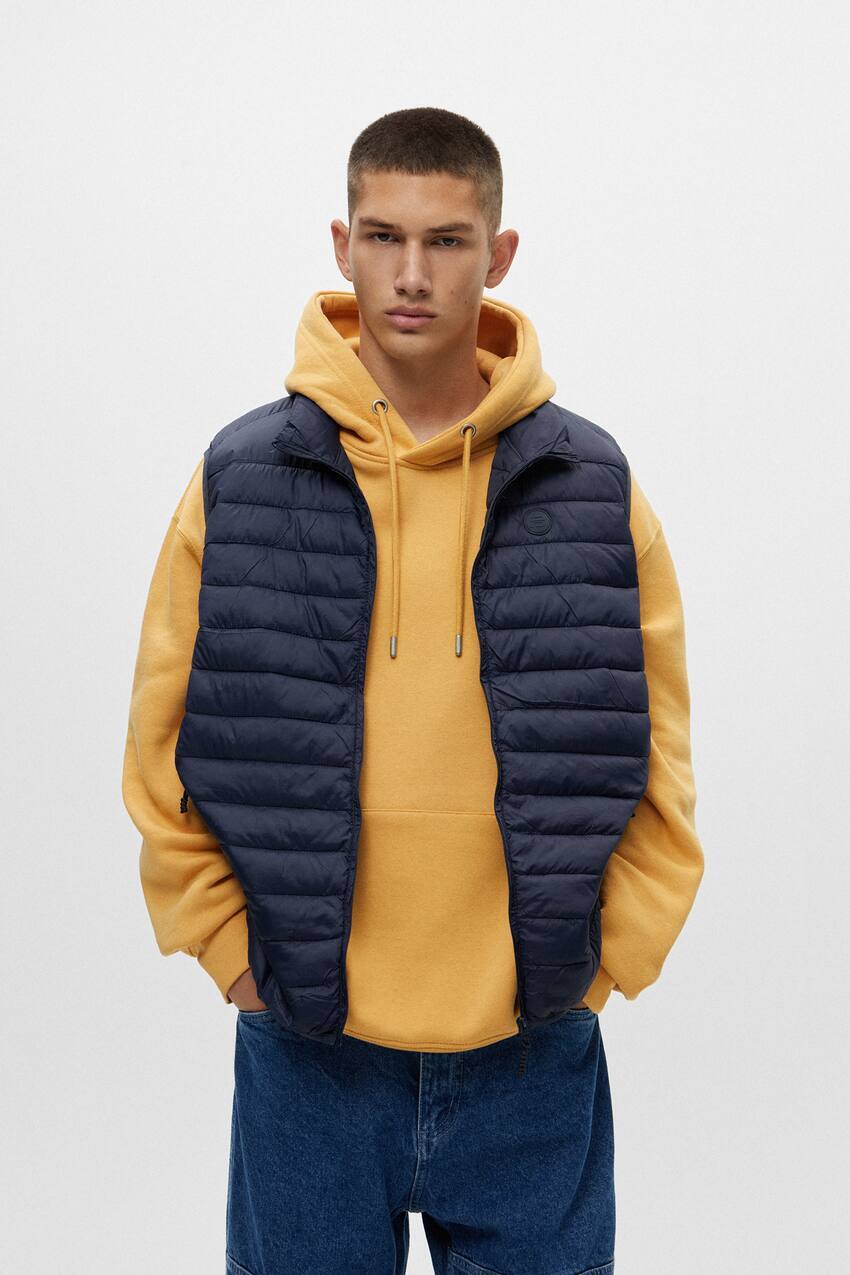 

Легкий стеганый жилет на пуху Pull&Bear, военно-морской
