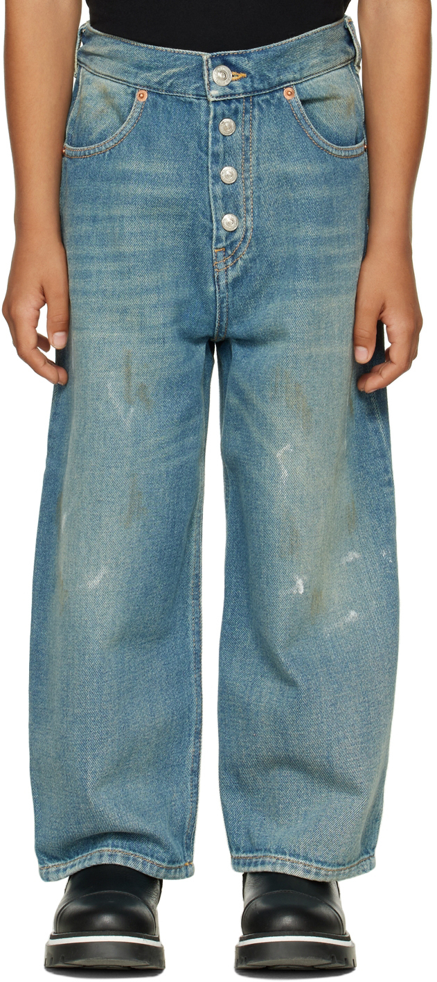 

Детские синие затертые джинсы MM6 Maison Margiela