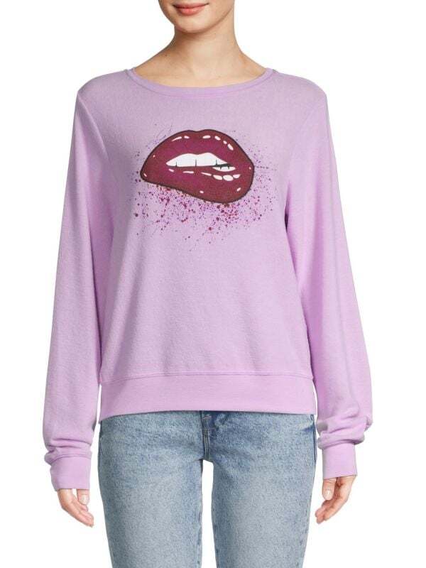 

Пуловер с графическим принтом confetti lips Wildfox Purple