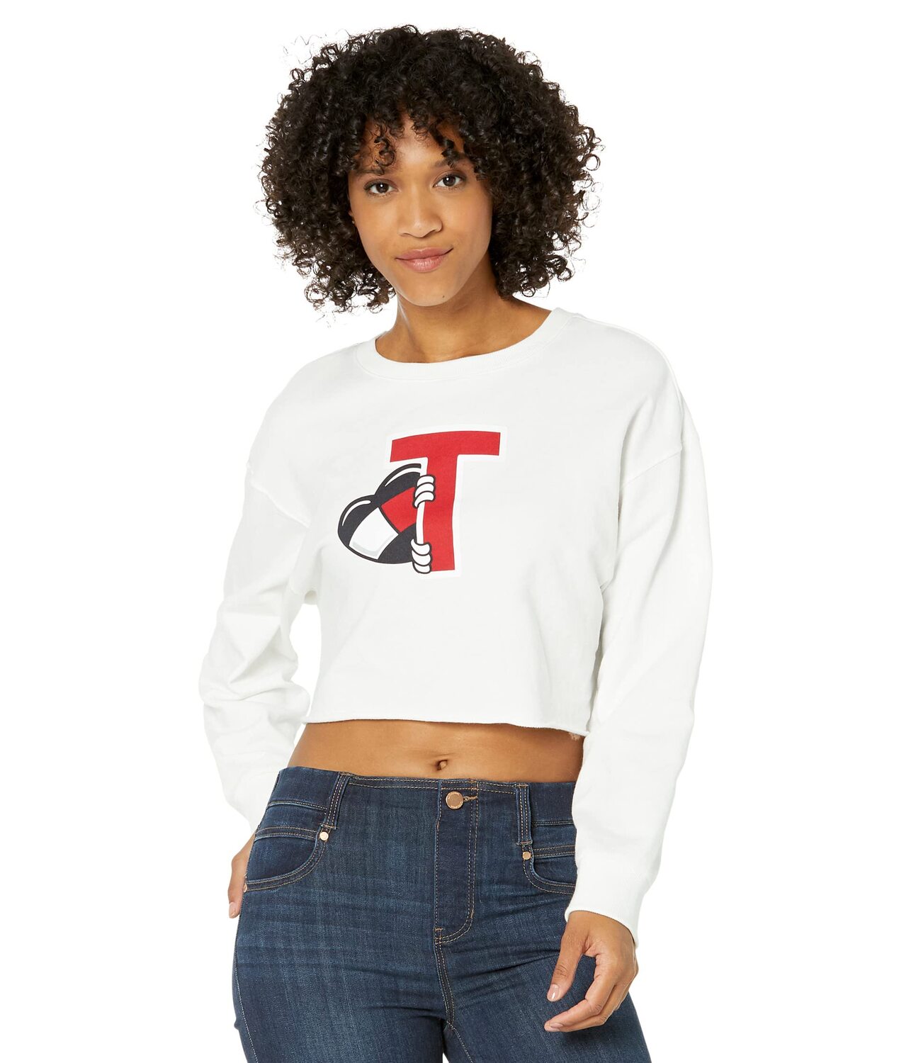 

Пуловер Tommy Jeans, Peaking Heart Crop Pullover