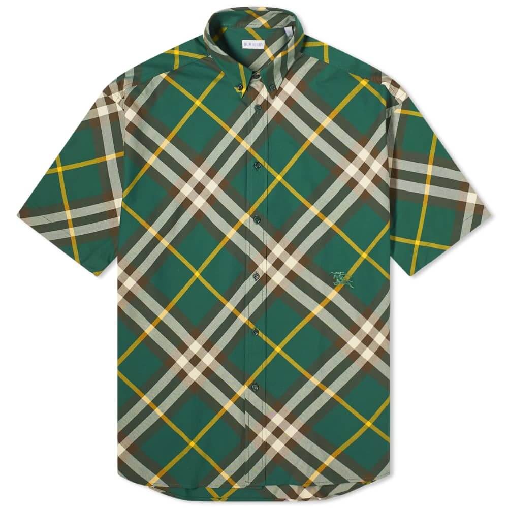 Рубашка Burberry Ekd Logo Short Sleeve Check, зеленый рубашка burberry check cotton зеленый
