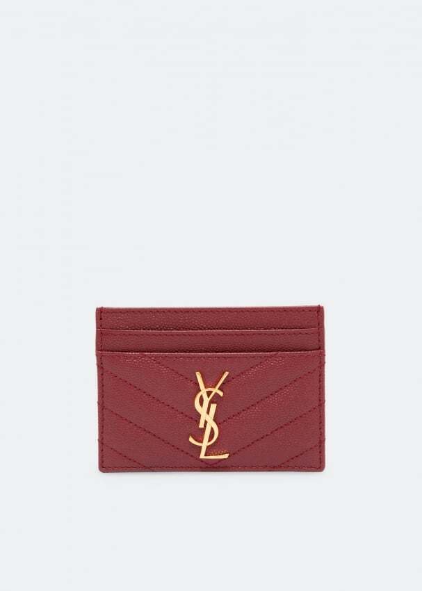 

Картхолдер SAINT LAURENT Monogramme card case, красный