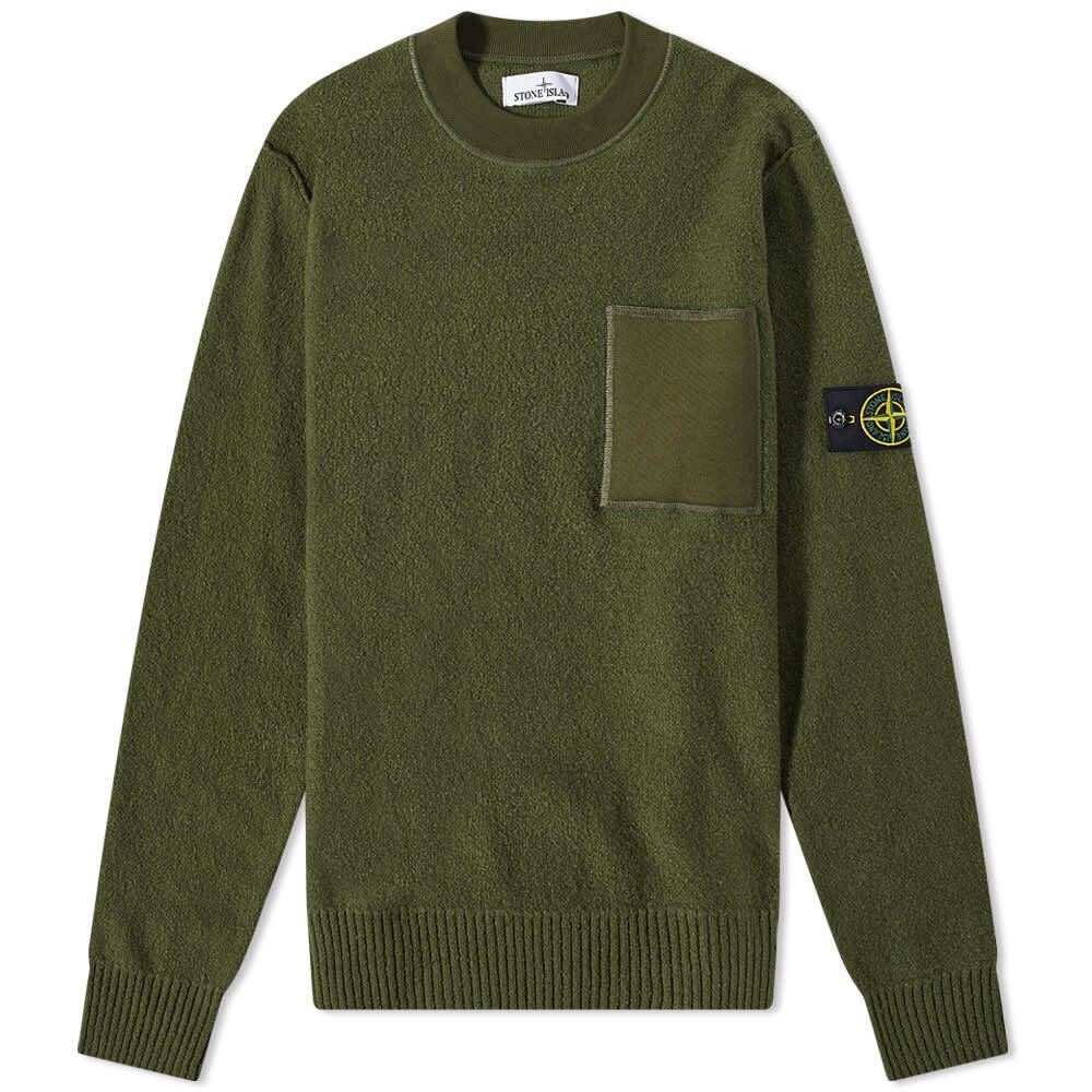 

Джемпер Stone Island Soft Cotton Wool Patch Detail Crew Knit, Серый