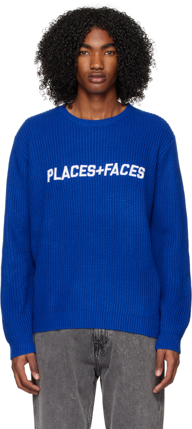 

Синий толстый свитер PLACES+FACES