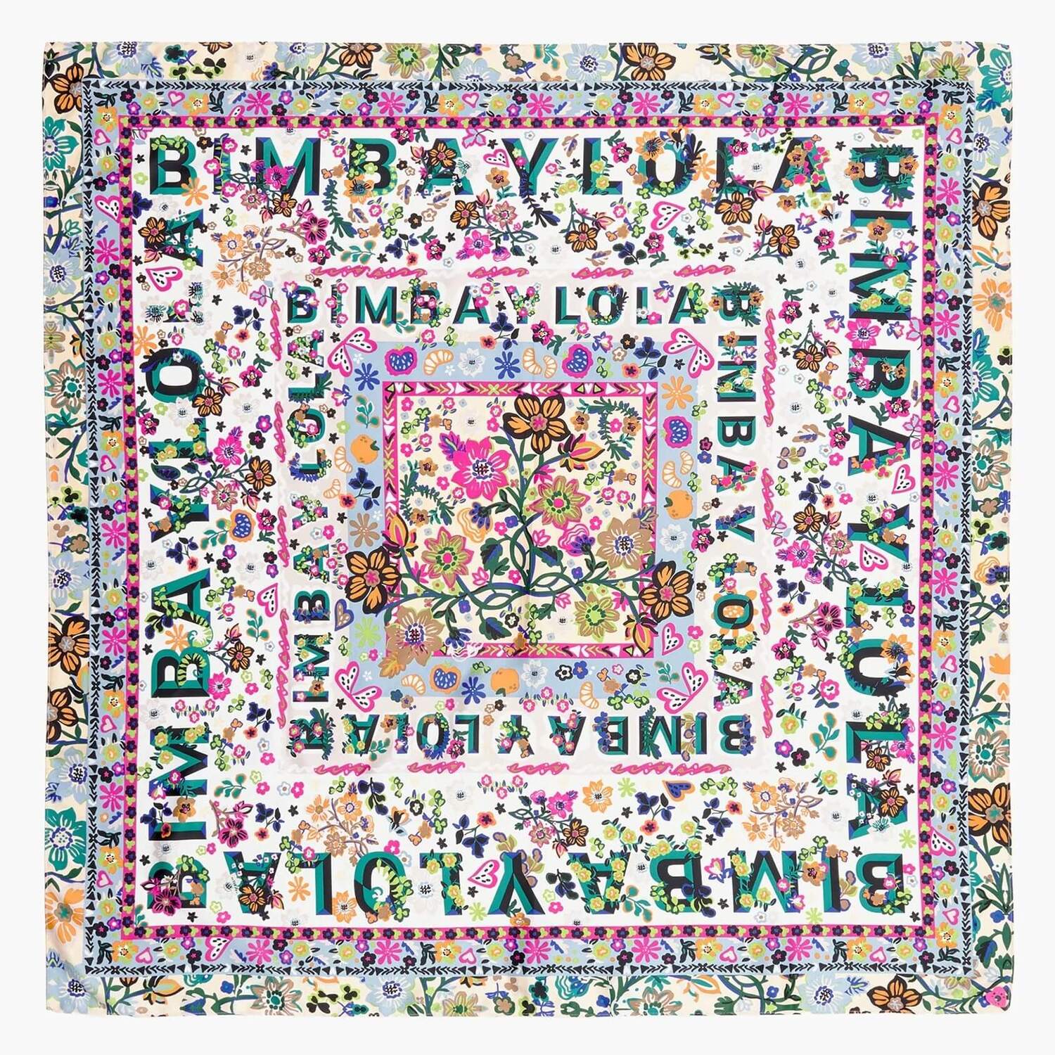 

Платок Bimba Y Lola White Floral Logos, мультиколор