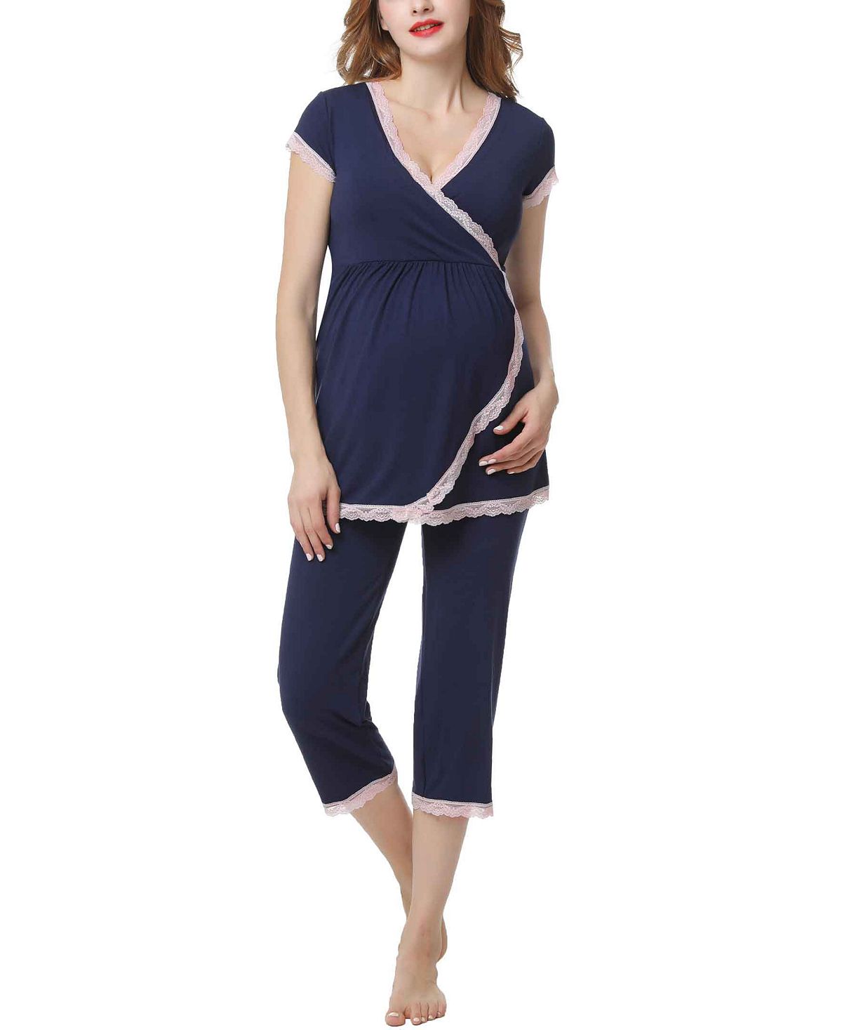 Пижамный комплект для кормящих мам kimi & kai cindy для беременных kimi + kai, синий