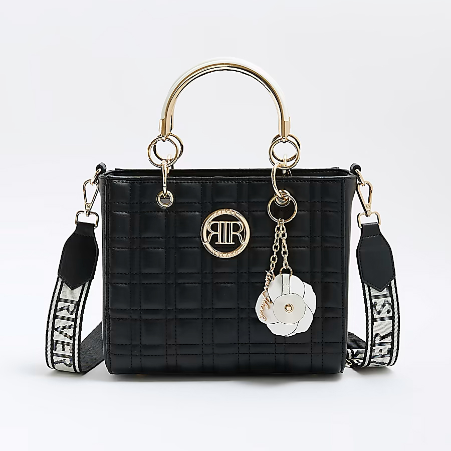 

Сумка River Island Quilted Bodice Tote, черный