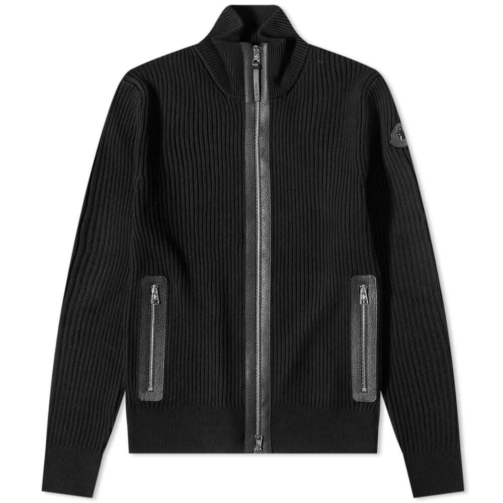 

Джемпер Moncler Leather Details Zip Knit, Черный