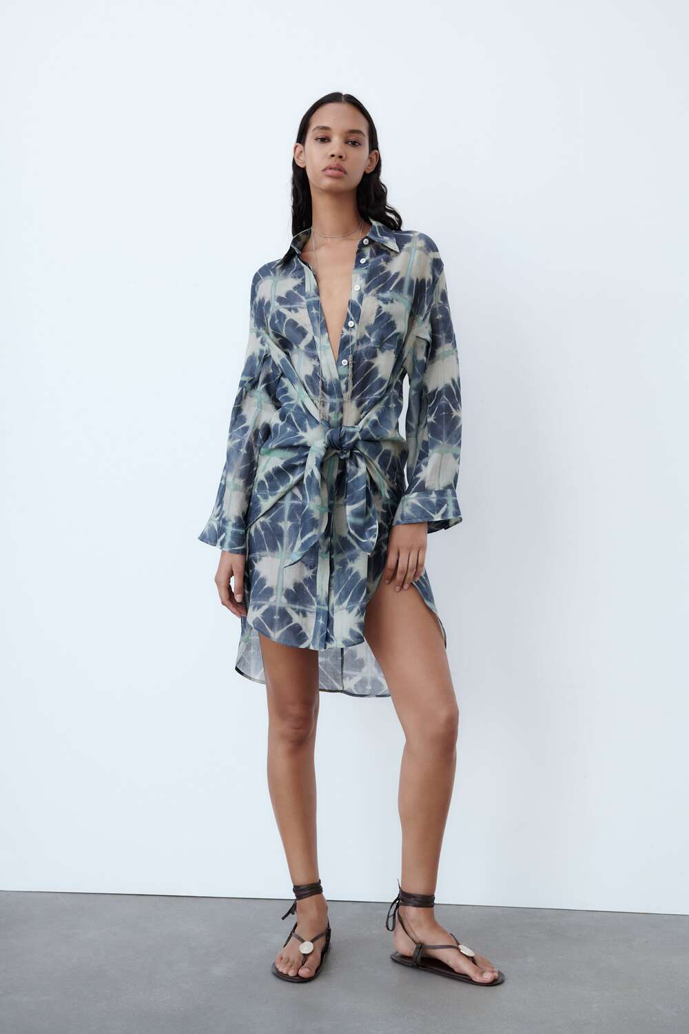 

Платье ramie с узелом - ограниченная серия Zara, разноцветный