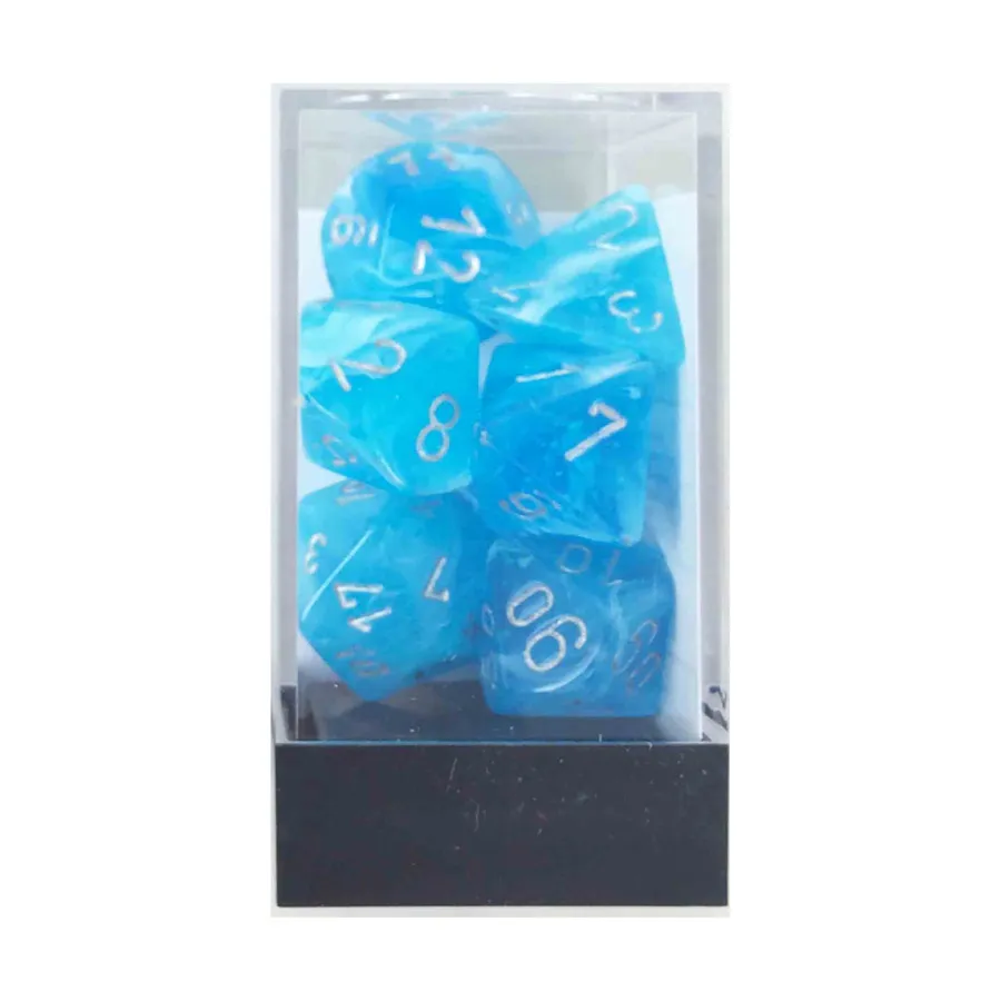 

Poly Set Sky с серебром (7), Dice - Luminary (Chessex)