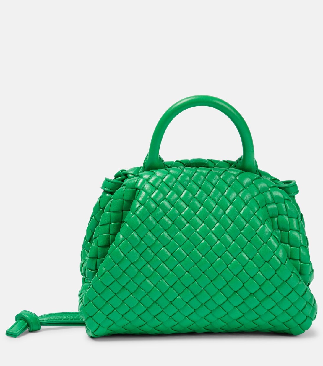 

Сумка-тоут Mini с короткими ручками из кожи intrecciato Bottega Veneta, зеленый