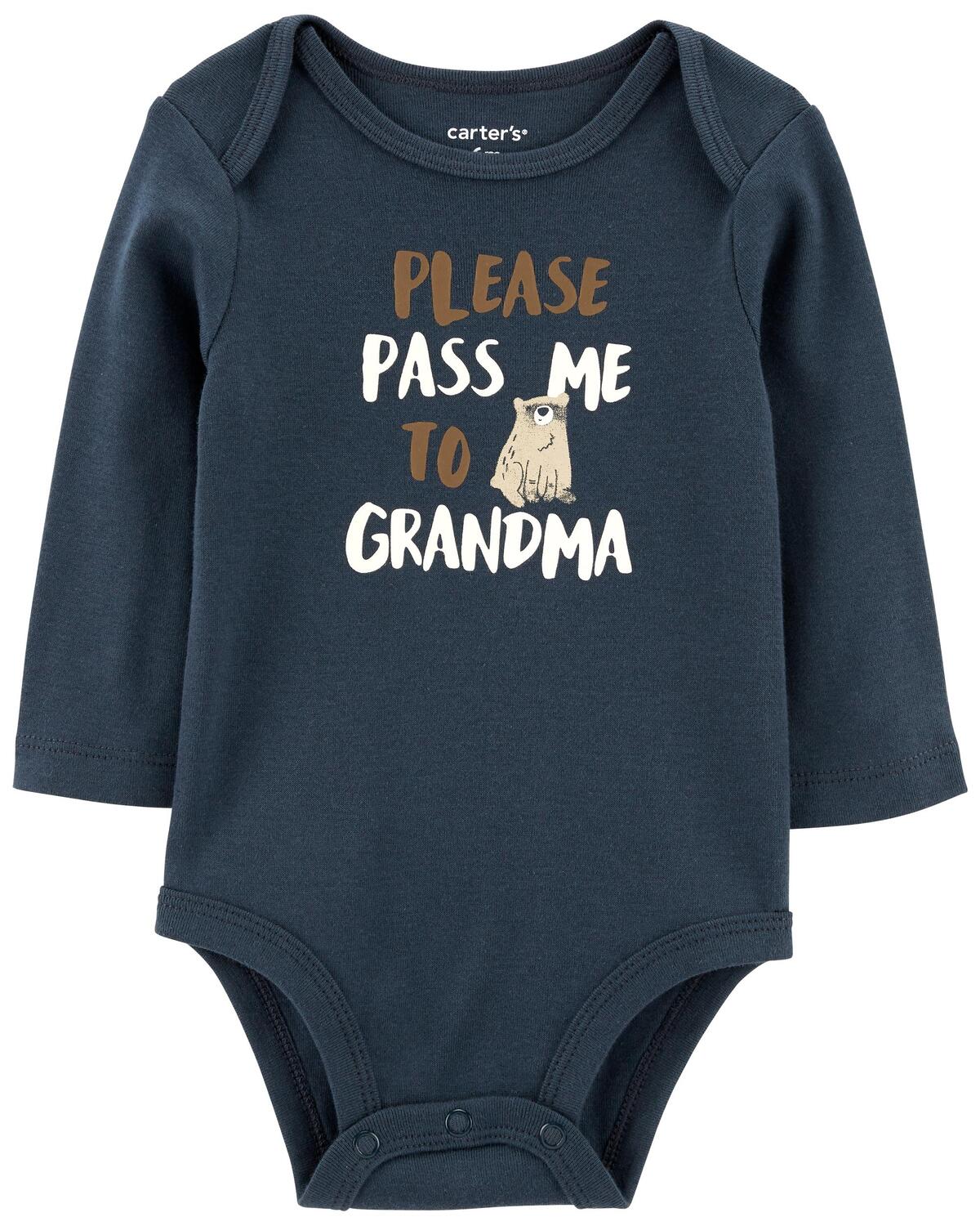 

Боди Baby Grandma с длинными рукавами Carter's, темно-синий