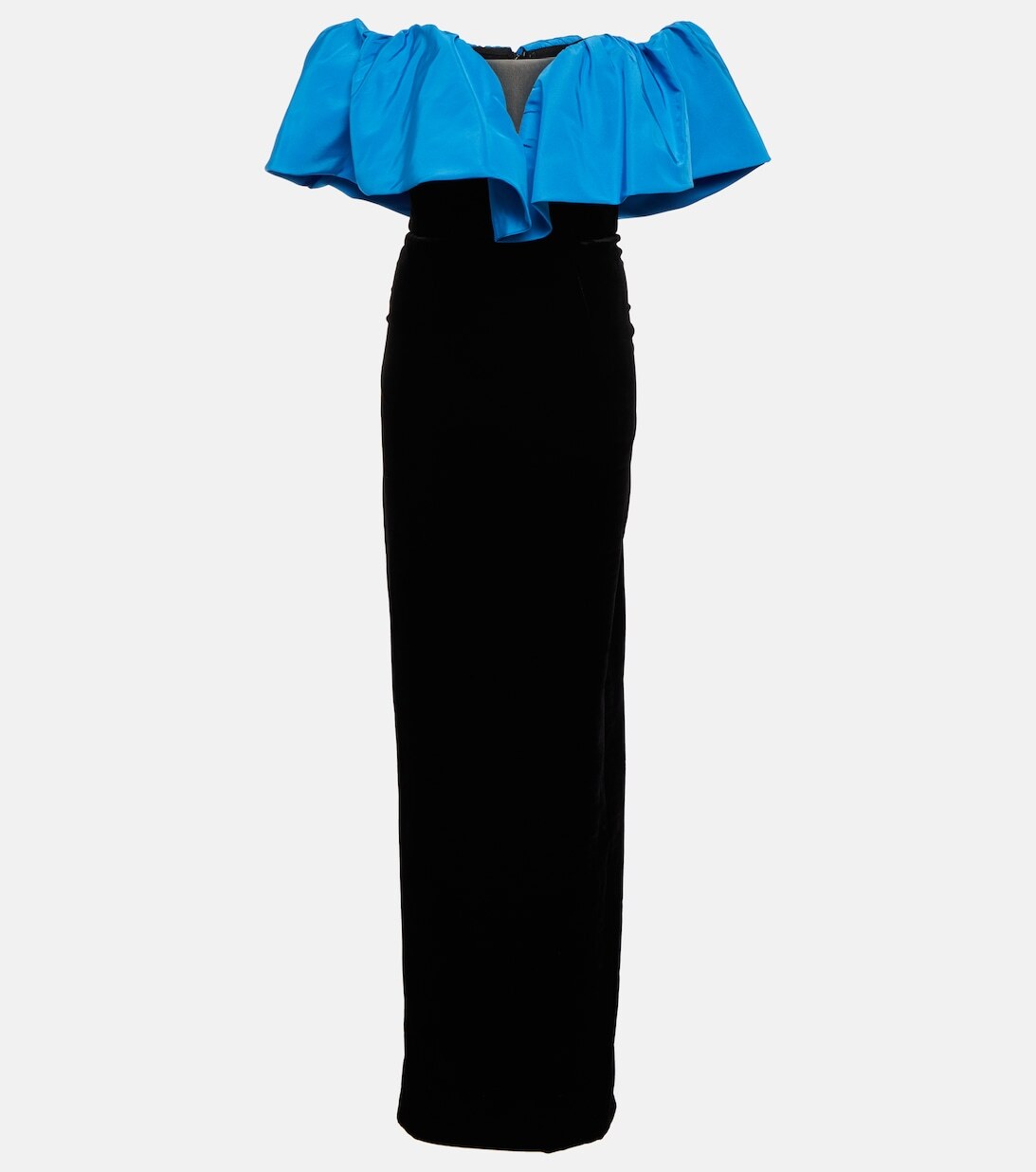 

Платье из тафты с оборками MONIQUE LHUILLIER, черный