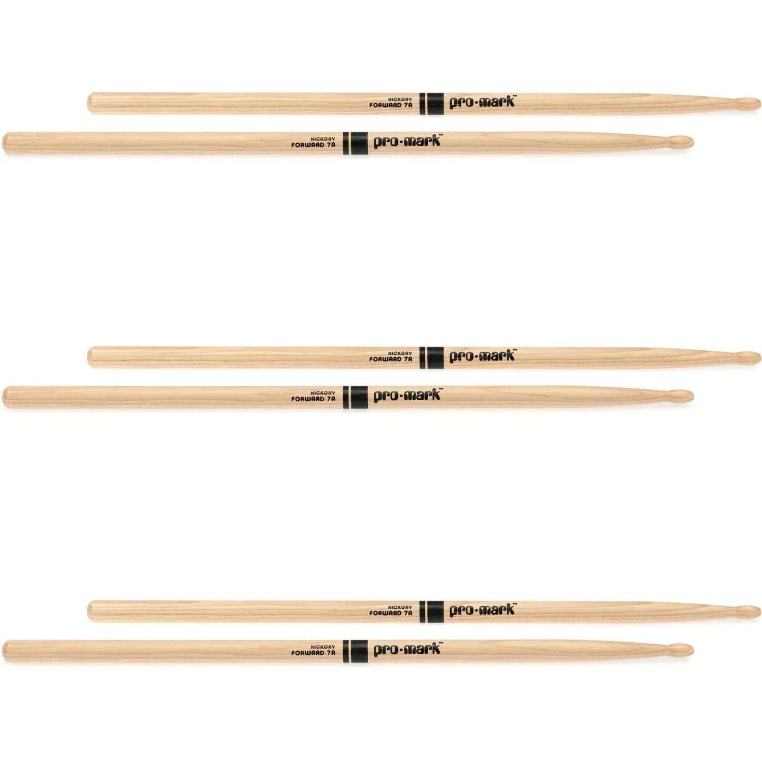 

Барабанные палочки Promark Classic Forward (3 пары) — Гикори — 7A — Деревянный наконечник
