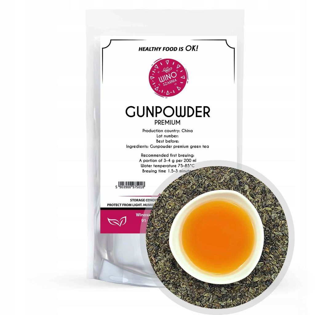 

GUNPOWDER Premium Green Tea - 1 кг порошкового листового чая в твердом виде Winoszarnia
