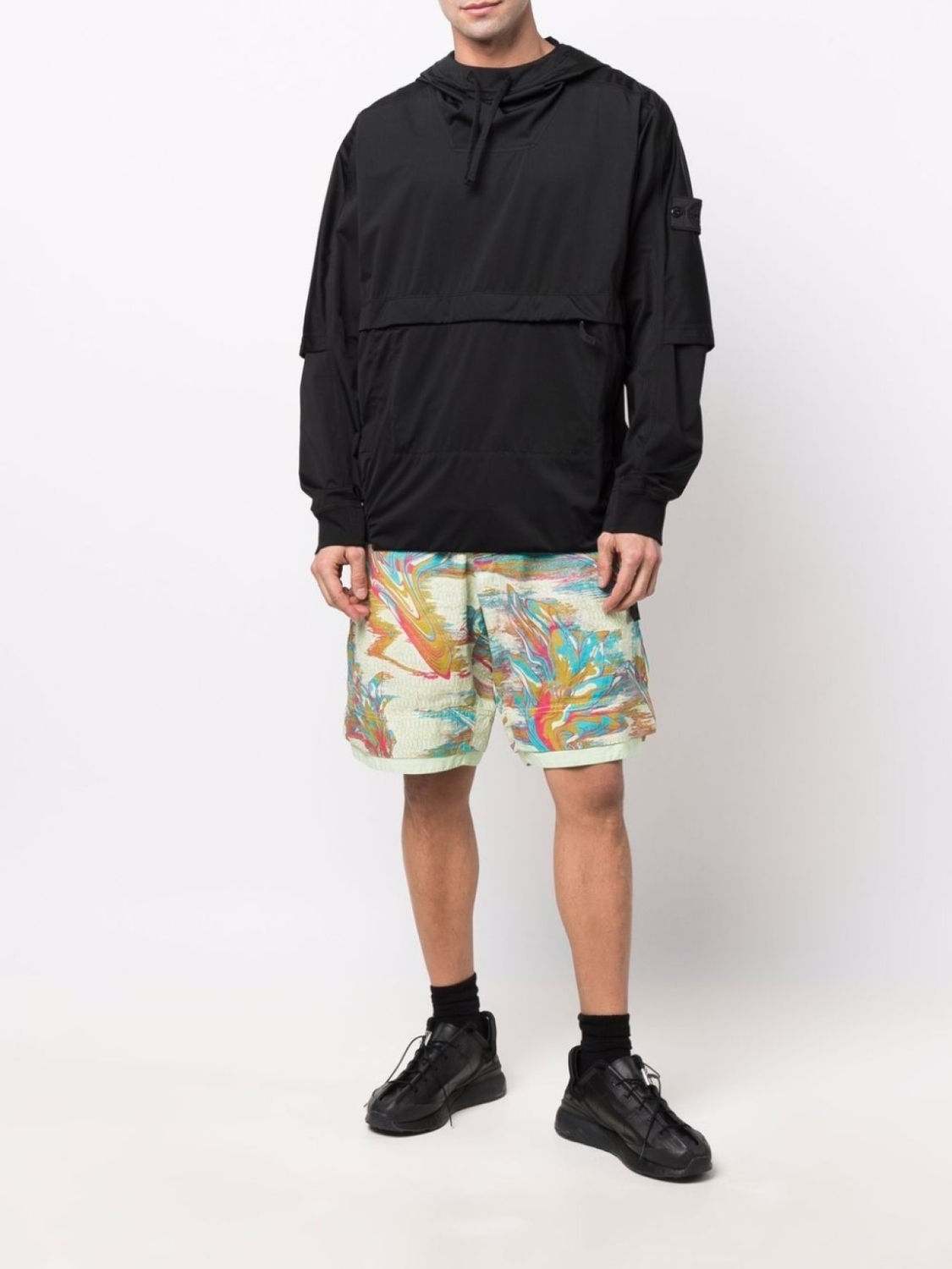 

Stone Island Shadow Project шорты-бермуды с принтом, зеленый