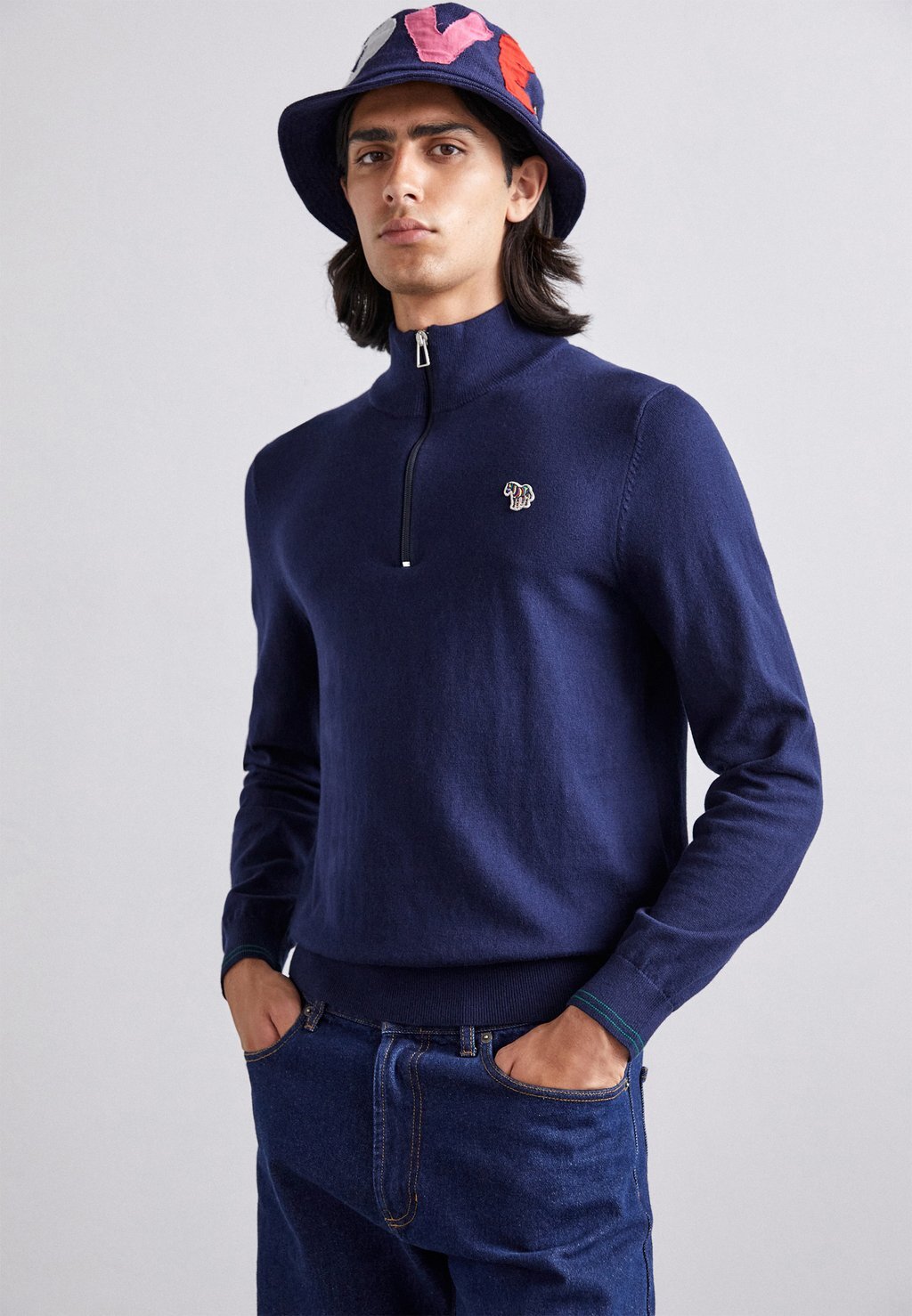 

Свитер ZIP NECK BAD PS Paul Smith, темно-синий