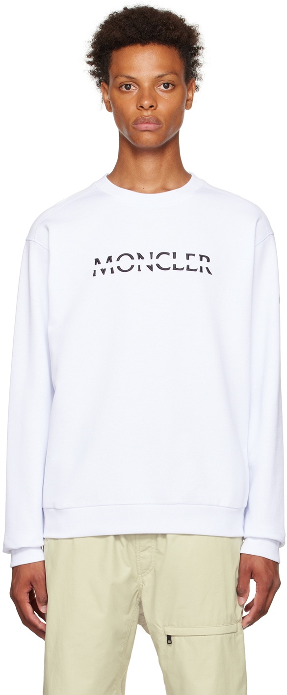 

Белая хлопковая толстовка Moncler, Белый