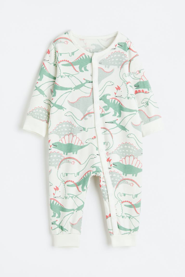 Узорчатая пижама H&M, белый/динозавры