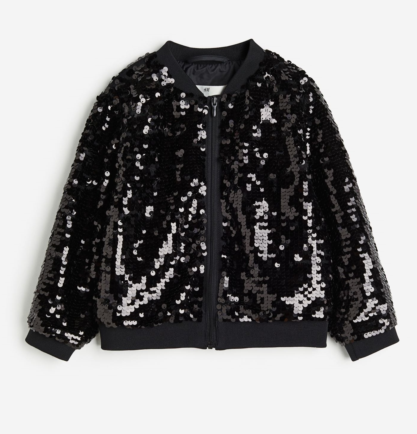 

Куртка-бомбер H&M Sequined, черный
