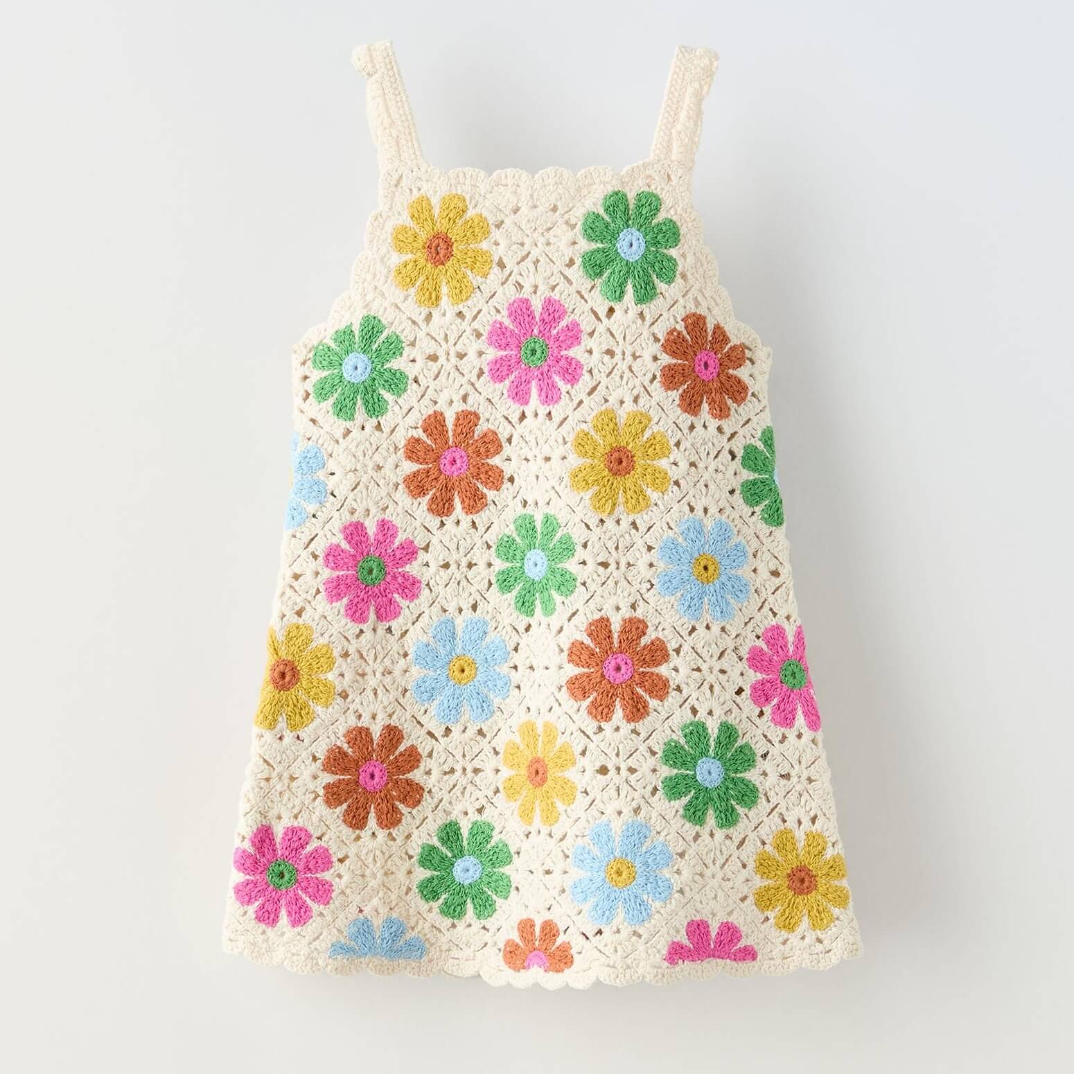 Платье Zara Floral Knit, мультиколор