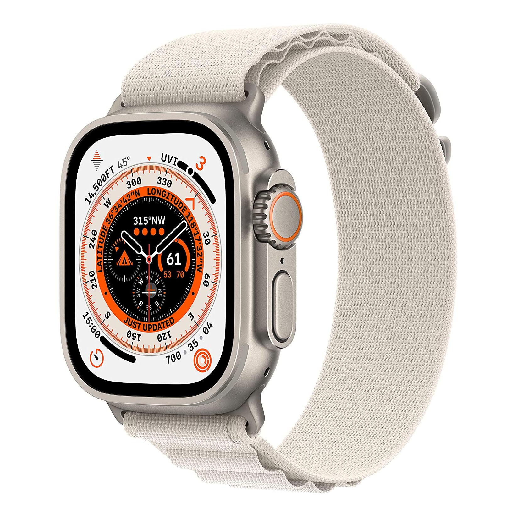 Умные часы Apple Watch Ultra 49mm GPS+Cellular S, серебристый/белый