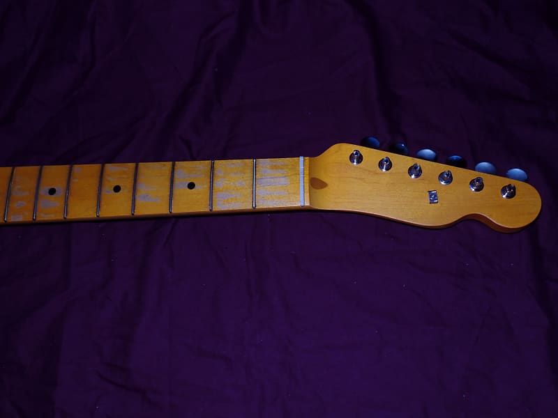 21 лад, обработанный вручную реликтовый гриф 7.25 C в форме винтажа Allparts Fender Лицензированный кленовый гриф для корпуса Telecaster Neck