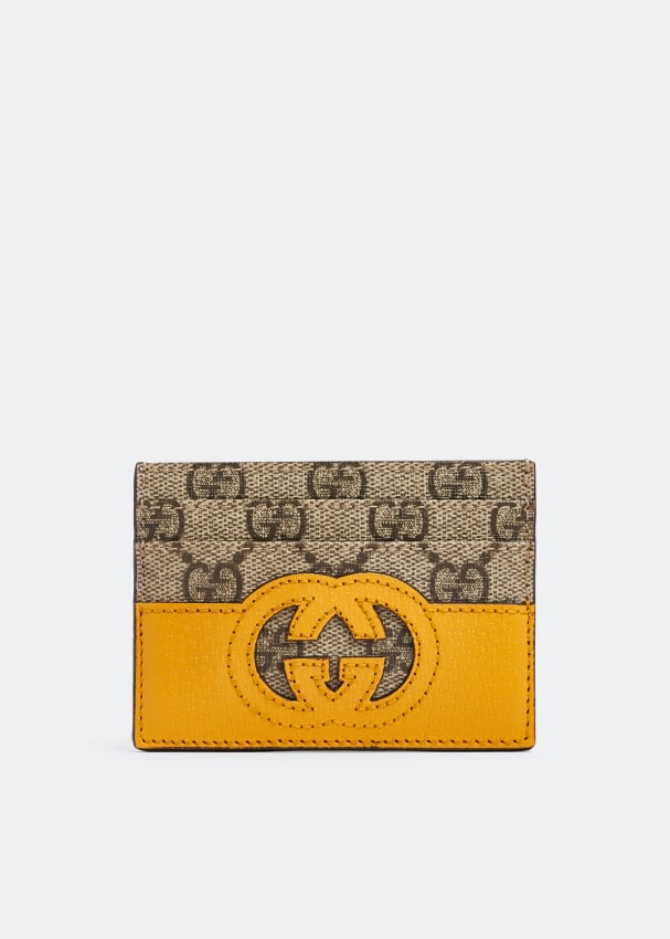 

Картхолдер GUCCI Interlocking G cut-out card case, желтый