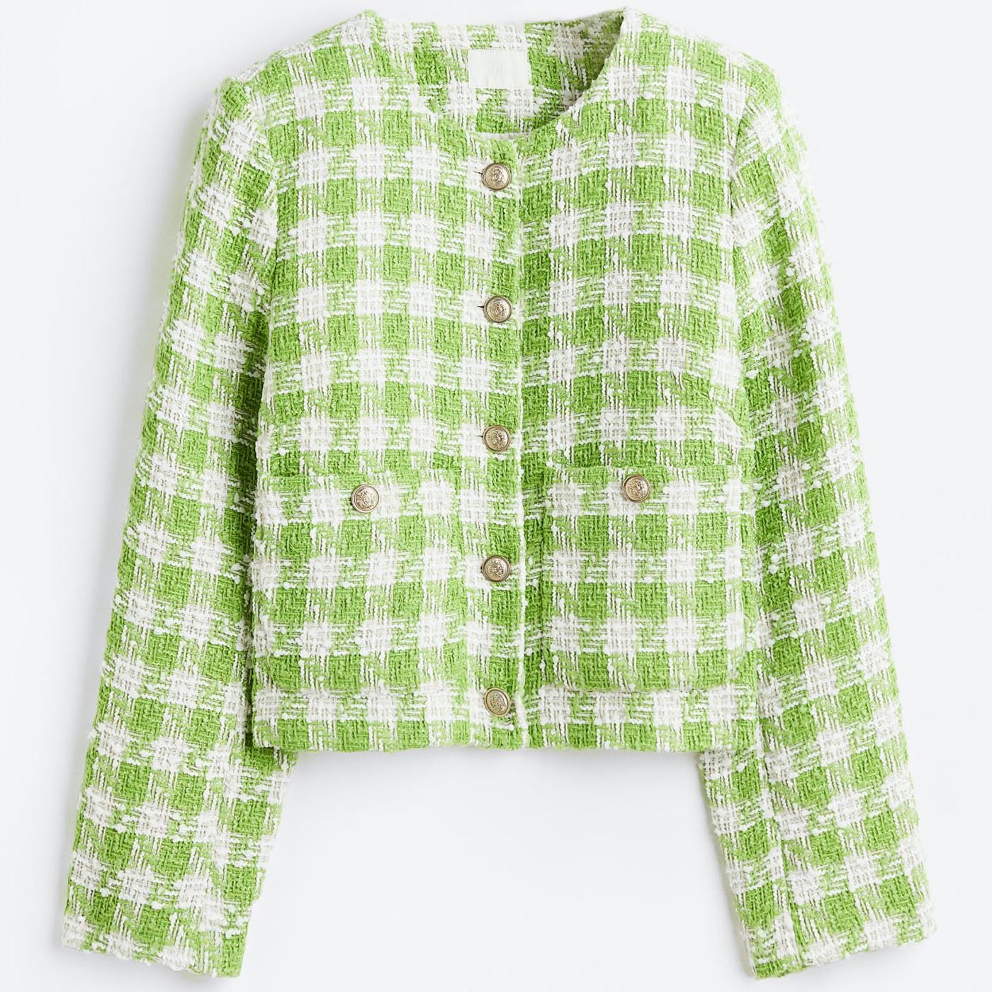 

Жакет H&M Checked Boucle, зеленый