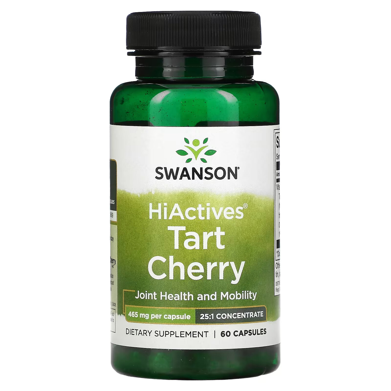 Swanson, HiActives Tart Cherry, 465 мг, 60 капсул swanson hiactives tart cherry 465 мг 60 капсул