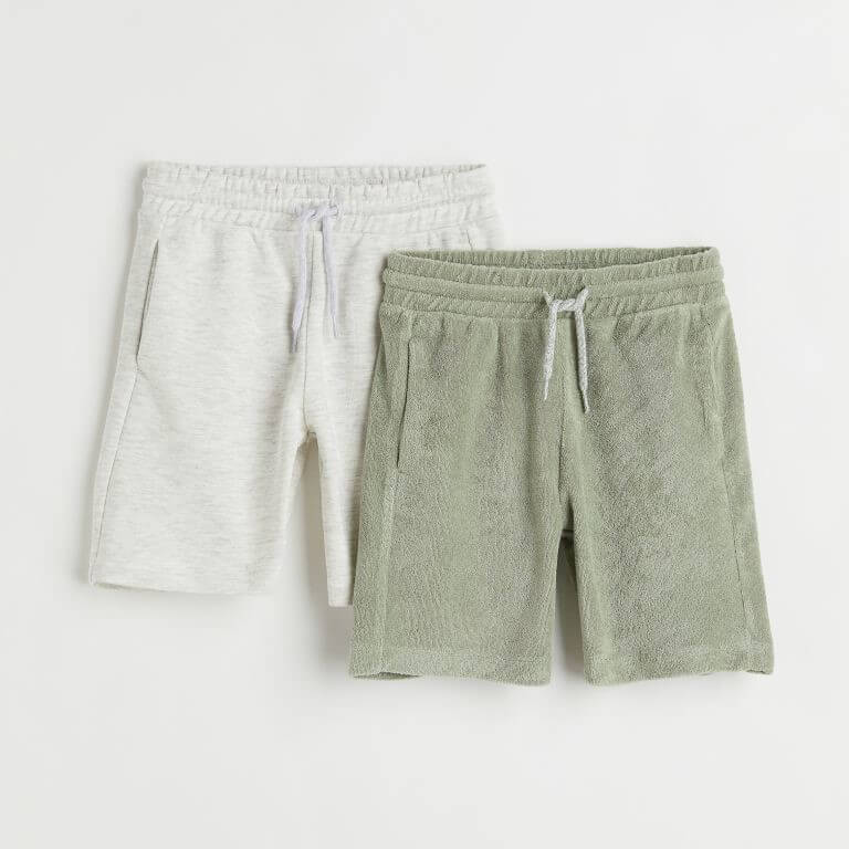 

Комплект из двух спортивных шорт H&M, зеленый/светло-серый