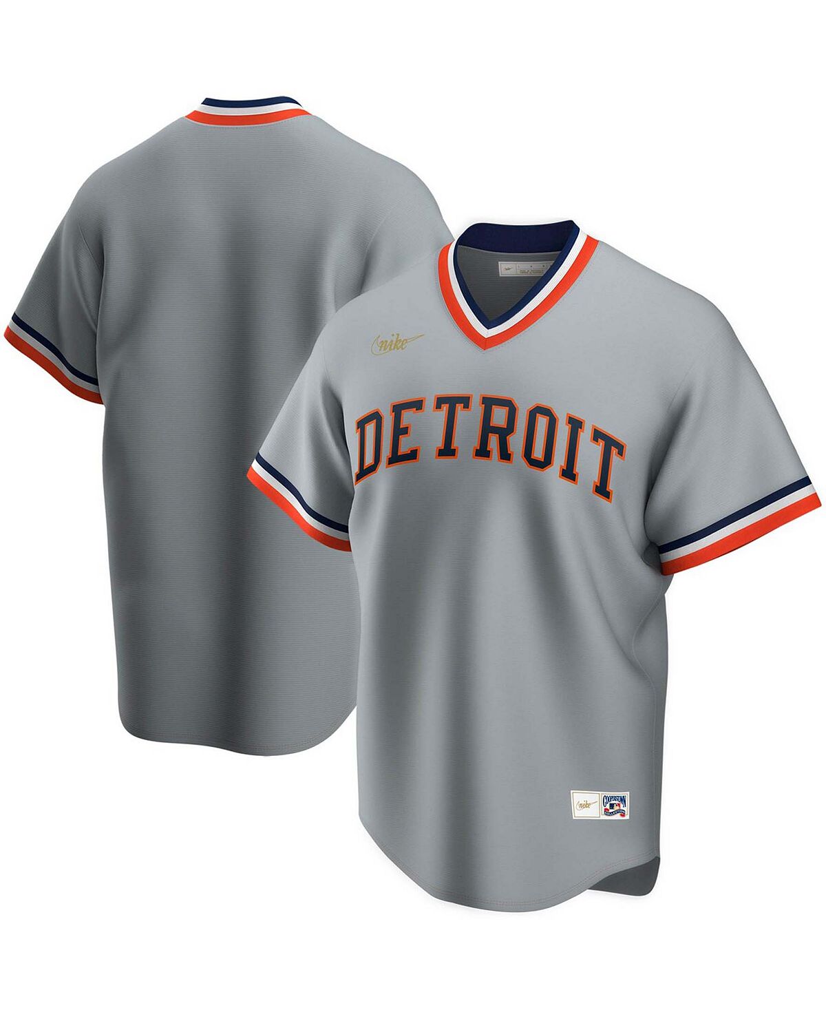 

Мужская серая футболка detroit tigers road cooperstown collection team Nike, серый