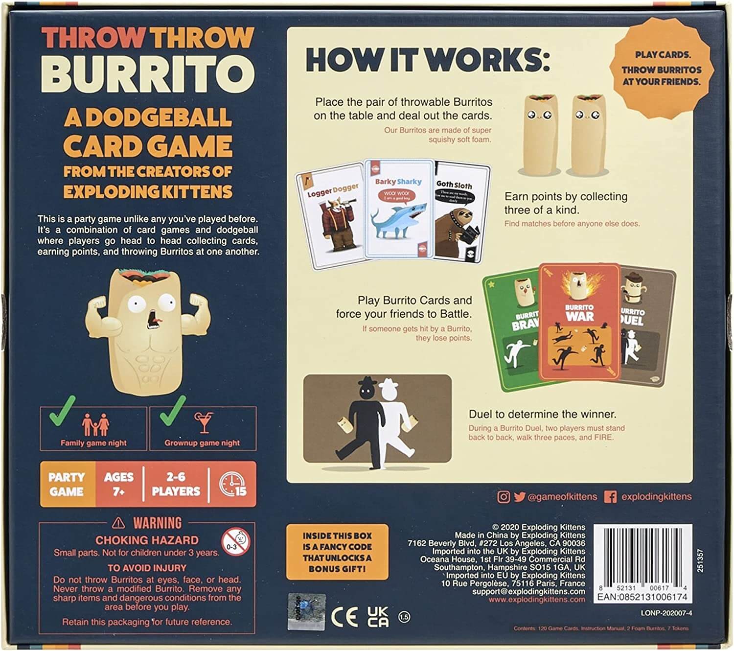 Настольная игра Exploding Kittens Throw Throw Burrito: A Dodgeball Card  Game – купить из-за границы через сервис «CDEK.Shopping»